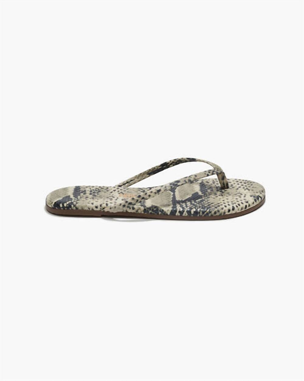 NEW TKEES women's lily vegan animal flip flop in sandsnake